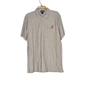Lands End Polo Shirt Gray The Hartford Logo Short Sleeve Large Pullon Comfy‎